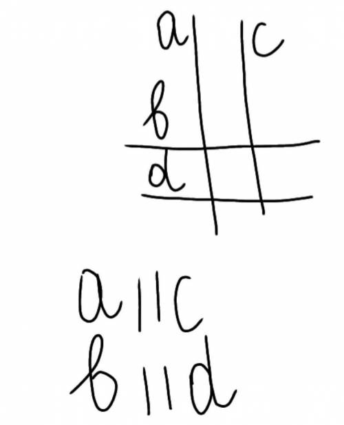 [139] Среди прямых а,b, c и d, лежаших в одной плоскости, определите пары паралельных прямых, если и