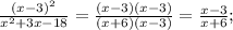 \frac{(x-3)^{2}}{x^{2}+3x-18}=\frac{(x-3)(x-3)}{(x+6)(x-3)}=\frac{x-3}{x+6};