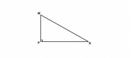 Дан прямоугольный треугольник MNP с прямым углом M. установите соответствия между отношениями сторон