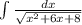\int\limits \frac{dx}{ \sqrt{ {x}^{2} + 6 x + 8 } } \\