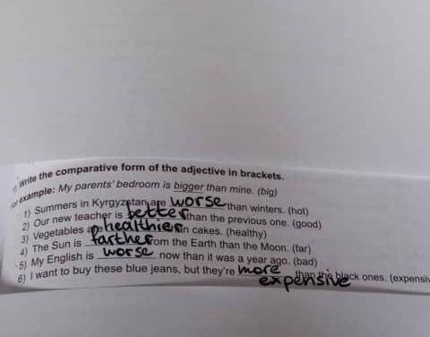Write the comparative form of the adjective in brackets​