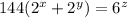 144(2^x+2^y)=6^z