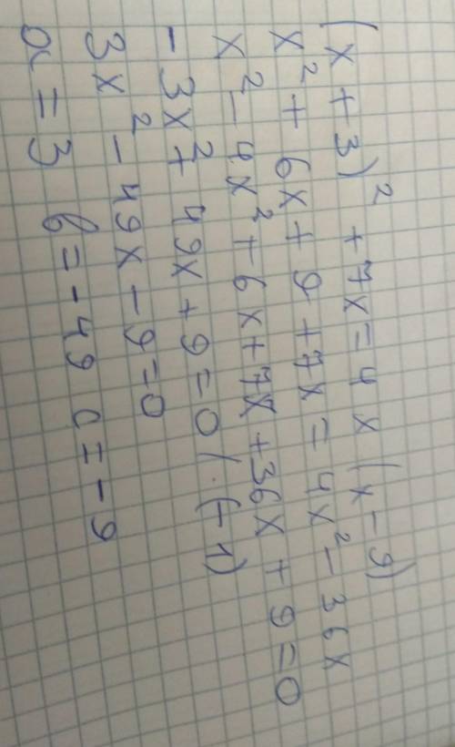Преобразуйте уравнение (x-3)^2+4=6 к виду за ответ )