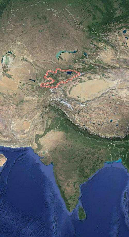 по географии. Нужно нанести на контурную карту границы физико географического положения Кыргызской р