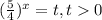 (\frac{5}{4} )^{x} = t, t0
