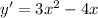 y' = 3 {x}^{2} - 4x