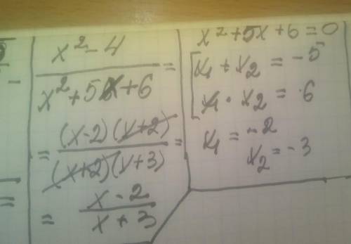 Сократите дробь: x^2-4/x^2+5x+6