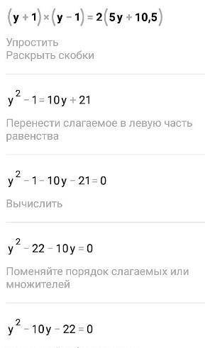 (y+1)(y-1)=2(5y+10,5)​