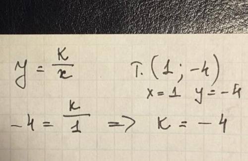 1. Найдите значение коэффициента k, если известно, что график функции у = k/х проходит через точку с