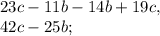 23c-11b-14b+19c,\\42c-25b;