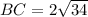 BC = 2\sqrt{34}