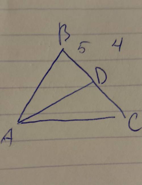 ч- в треугольнике АВС проведена биссектриса АD Найдите периметр треугольника АВС если АС=12 ВС=4 BD=