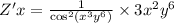 Z'x = \frac{1}{ { \cos }^{2}( {x}^{3} {y}^{6}) } \times 3 {x}^{2} {y}^{6} \\