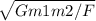 \sqrt{Gm1m2/F}