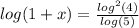 log(1+x)=\frac{log^{2}(4) }{log(5)}