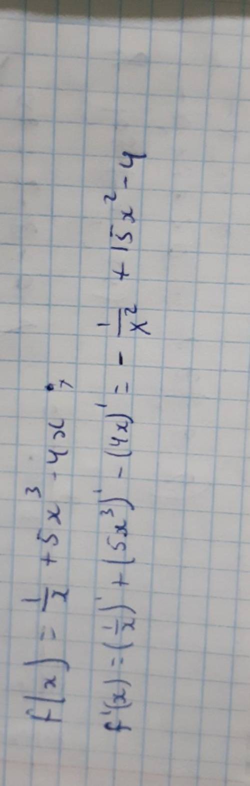 F(x)=1/x+5x³-4x найти производную​