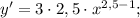 y'=3 \cdot 2,5 \cdot x^{2,5-1};