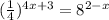 (\frac{1}{4})^{4x+3}=8^{2-x}