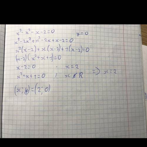 Решить графически уравнение: х^3-x^2-x-2=0