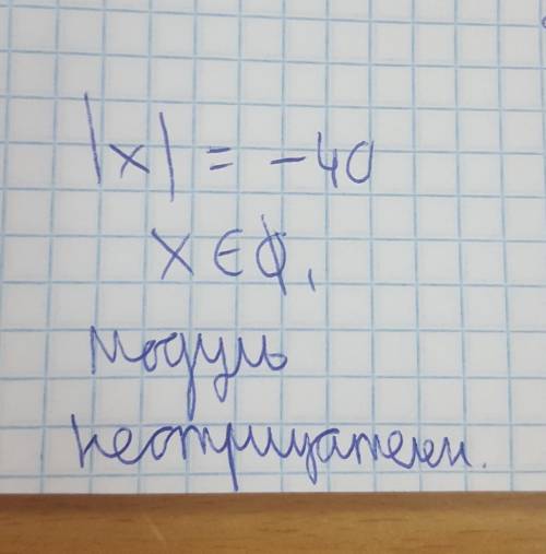 Розв'яжіть рівняння |x| =-40​
