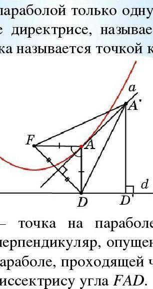 Докажите, что для любой точки параболы =^2 касательная в ее вершине пересекает касательную к парабол