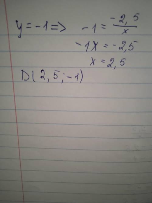 4) (x; -1) Если y=-1, то x= и D( ; -1)