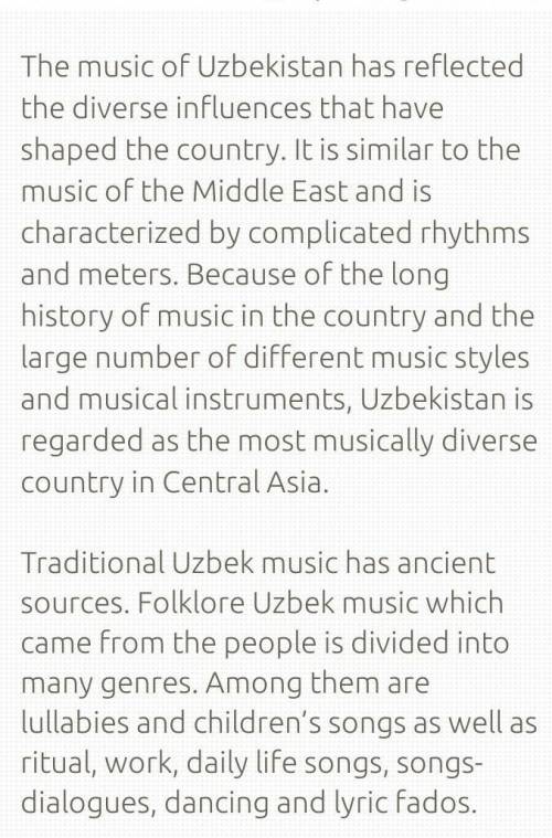What do you think about Uzbek national music?​