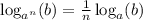 \log_{a^n} (b) = \frac{1}{n} \log_a (b)