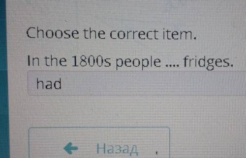 Choose the correct item.In the 1800s people fridges.haddidn't have​