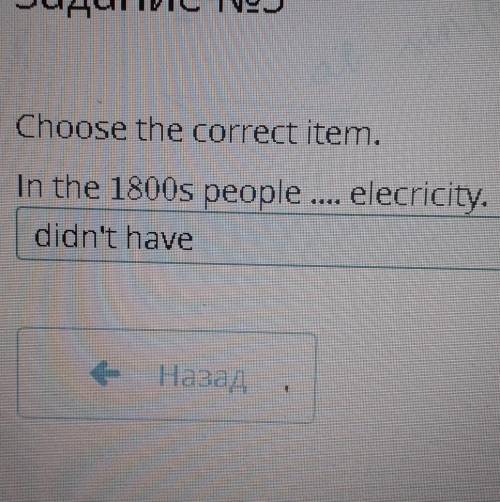 Choose the correct item.In the 1800s people elecricity.haddidn't have​