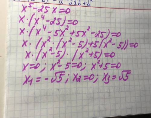 Х в пятой степени минус 25х равно 0 с подробным решением