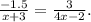 \frac{ - 1.5}{x + 3} = \frac{3}{4x - 2} .