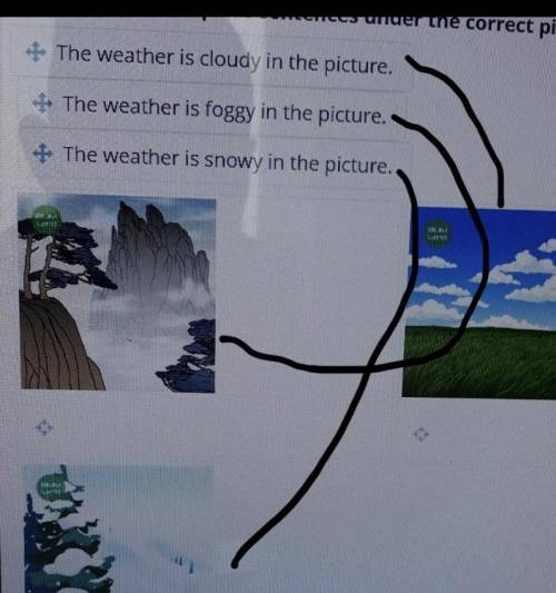 * The weather is cloudy in the picture. The weather is foggy in the picture.The weather is snowy in