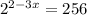 2^{2-3x} = 256