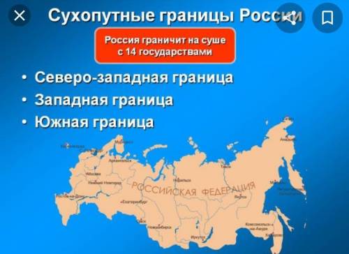 Найди и покажи сухопутные границы России на западе и юге​