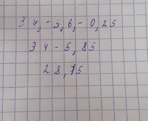 Знайти модулі чисел 34,-5,6,-0,25