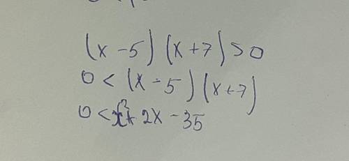 (х-5)(х+7)>0 надо с графиком и с решением!)Очень легко,но понять не могу(((