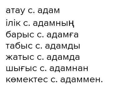 Адам,табиғат сөздерін септеп жаз