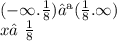 ( - \infty . \frac{1}{8} )∪( \frac{1}{8} . \infty ) \\ x≠ \frac{1}{8}