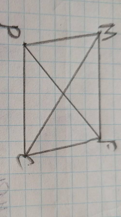 Накресліть чотирикутник PMFC та проведіть діагоналі