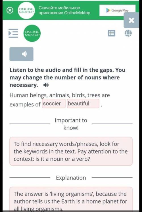 LISTEN TO THE AUDIO AND FILL IN THE GAPS. YOU MAY CHANGE THE NUMBER OF NOUNS WHERE NECESSARY Human b