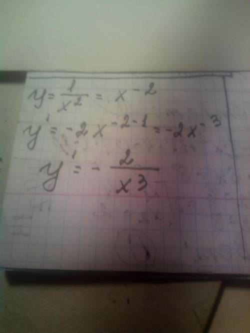 Найти производную функции y=1/x^2