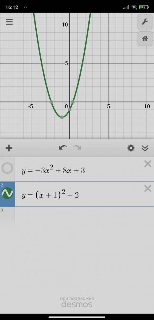 постройте график функции:1) у=-3х²+8х+32) у=(х+1)²-2​