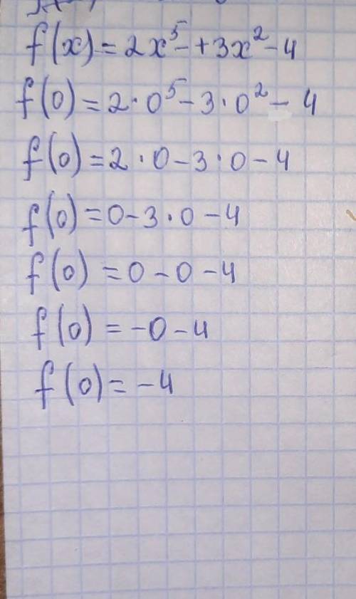 A) f(x) = 2x^5 - +3x^2-4​