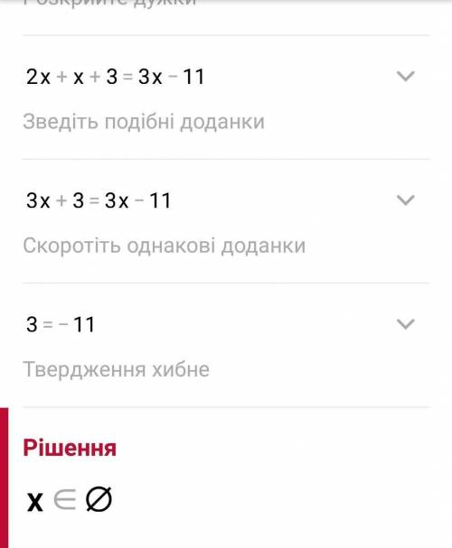 Алгебра 2x-(x-(2x+3))=3x-11​