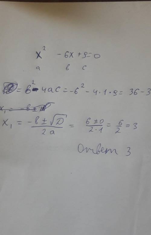 X²-6x+9=0опять контрольная​