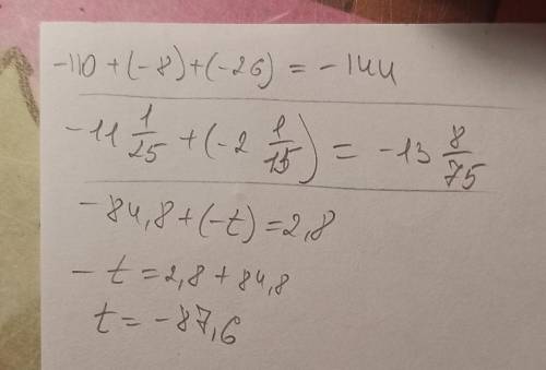 ХЕЛПАНИТЕ мои последние УМОЛЯЮ Найди значение выражения: a+b+(−26), если a=−110,b=−8. Сложи отрицате
