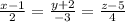 \frac{x - 1}{2} = \frac{y + 2}{ - 3} = \frac{z - 5}{4}