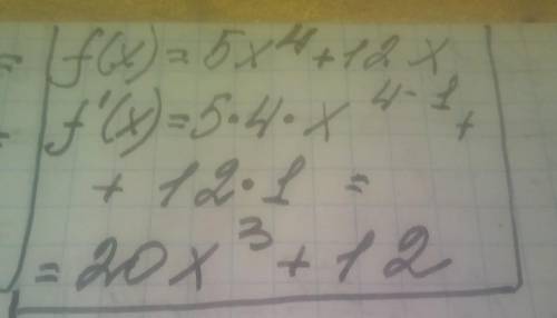 Найдите производную функции f(x)=-5x^4+12x