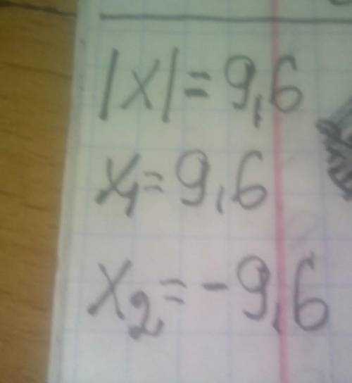 Решить уравнение |x|=9,6